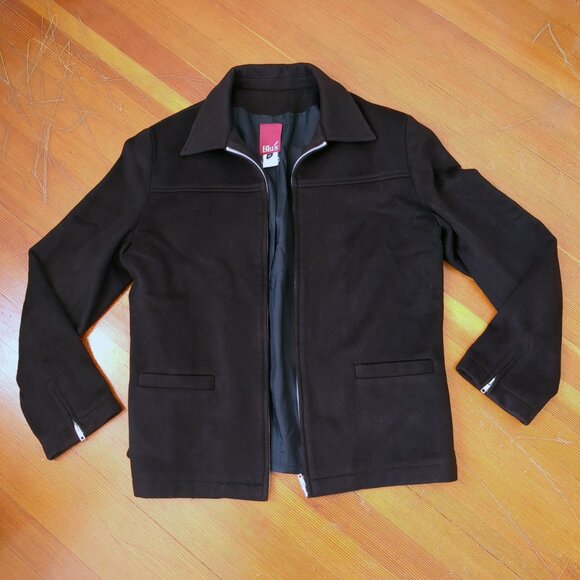 Vintage Wool Cashmere Angora Chocolate Brown Zip Mid-Weight Fall Coat Jacket - Picture 16 of 16